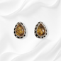 Sterling Silver Earrings With Authentic Natural Amber