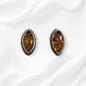 Sterling Silver Earrings With Authentic Natural Amber