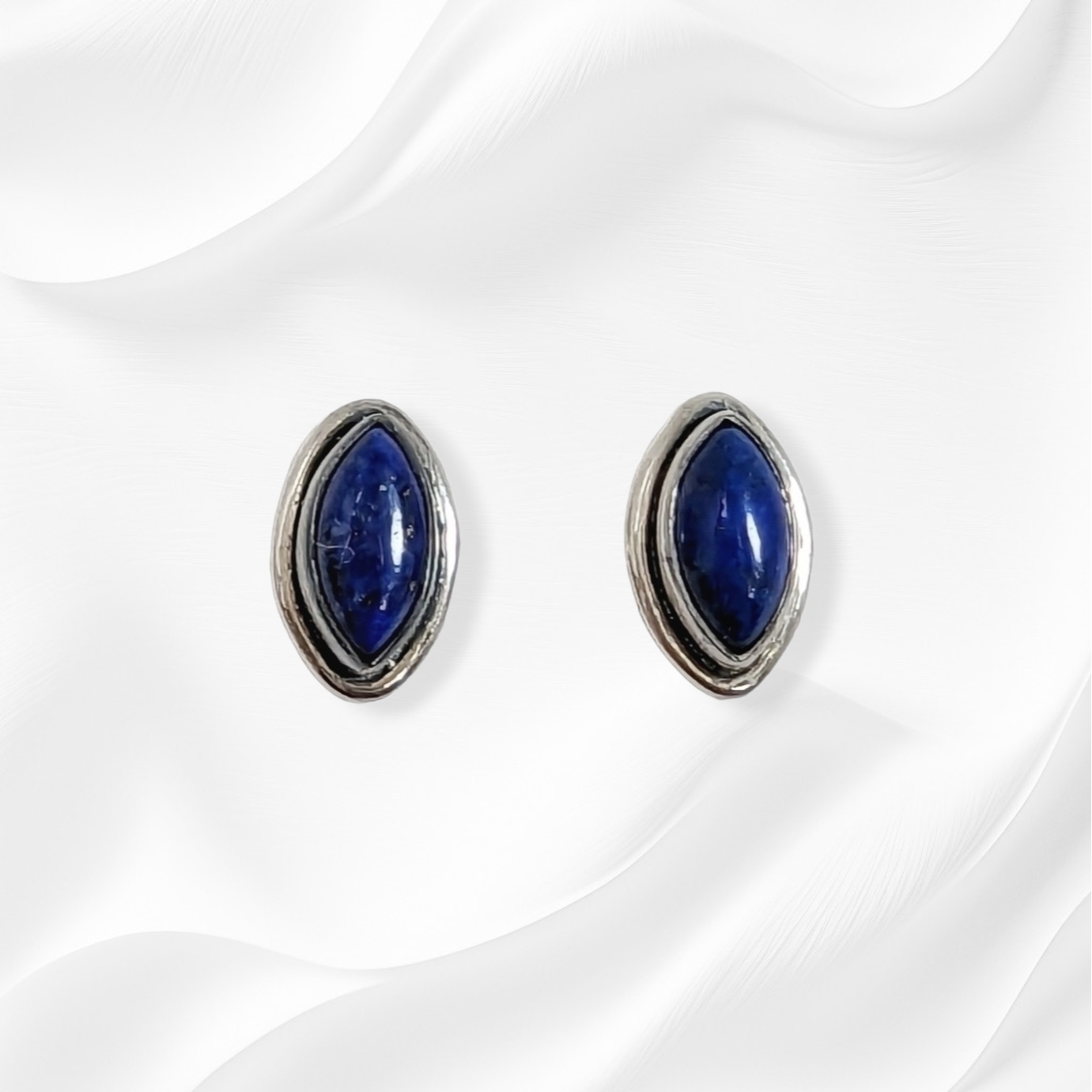 Sterling Silver Earrings With Authentic Lapis Lazuli Gemstones