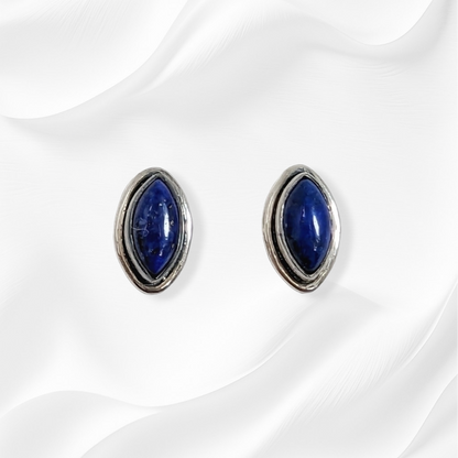 Sterling Silver Earrings With Authentic Lapis Lazuli Gemstones