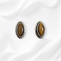 Sterling Silver Earrings With Authentic Tiger's Eye Gemstones