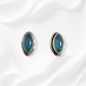 Sterling Silver Earrings With Authentic Blue Chalcedony Gemstones