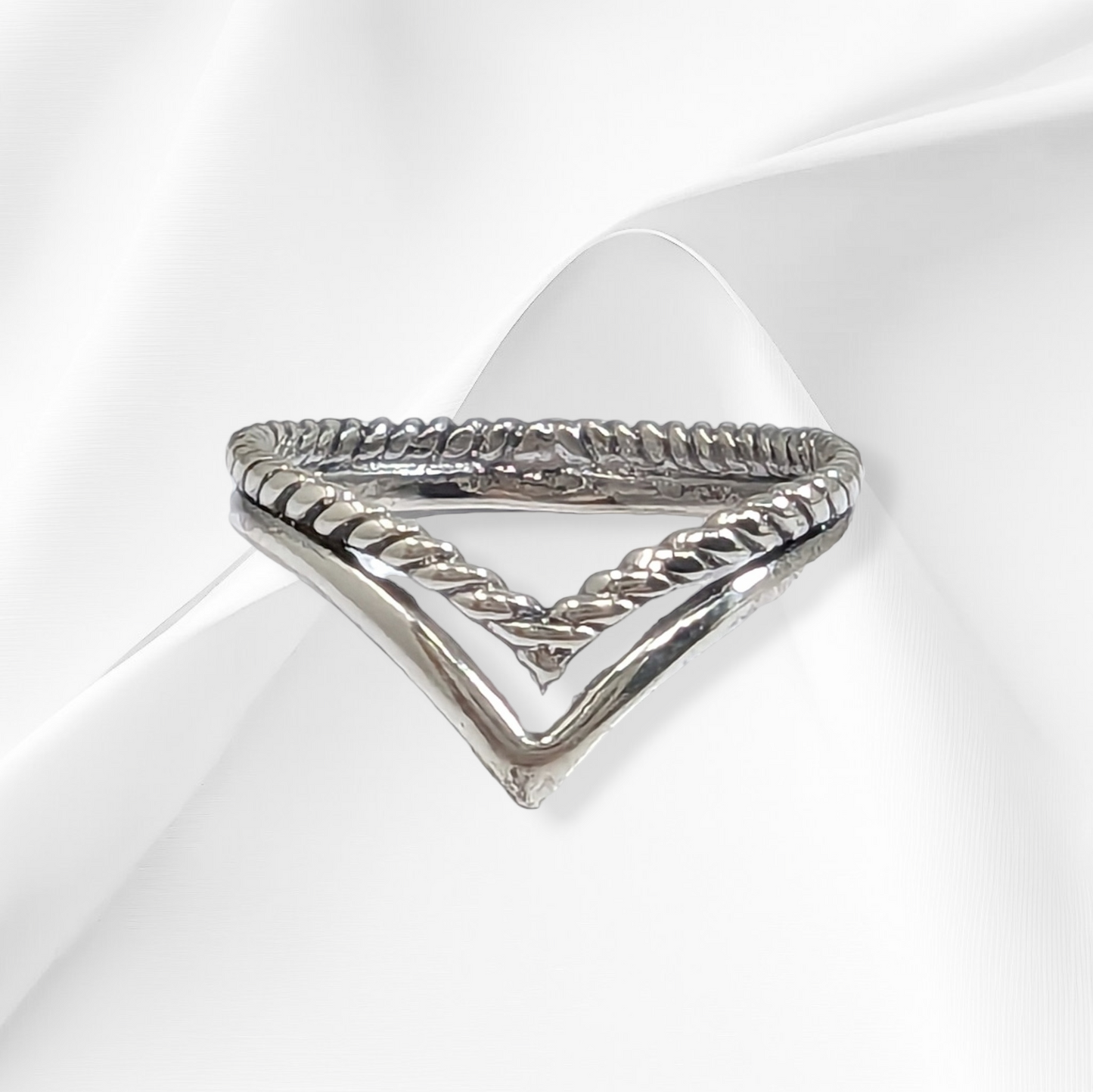 925 Sterling Silver Women Ring *Silver Chevron Ring