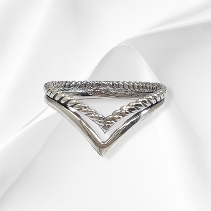 925 Sterling Silver Women Ring *Silver Chevron Ring