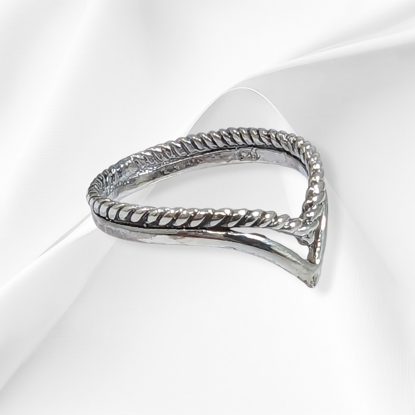 925 Sterling Silver Women Ring *Silver Chevron Ring