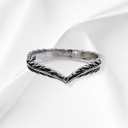 925 Sterling Silver Women Ring *Silver Chevron Ring