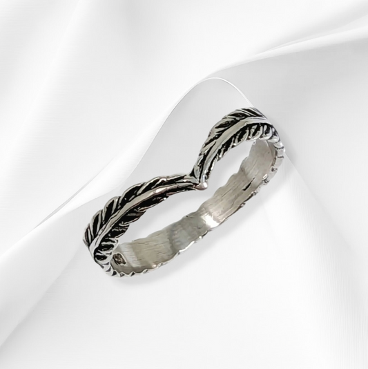 925 Sterling Silver Women Ring *Silver Chevron Ring