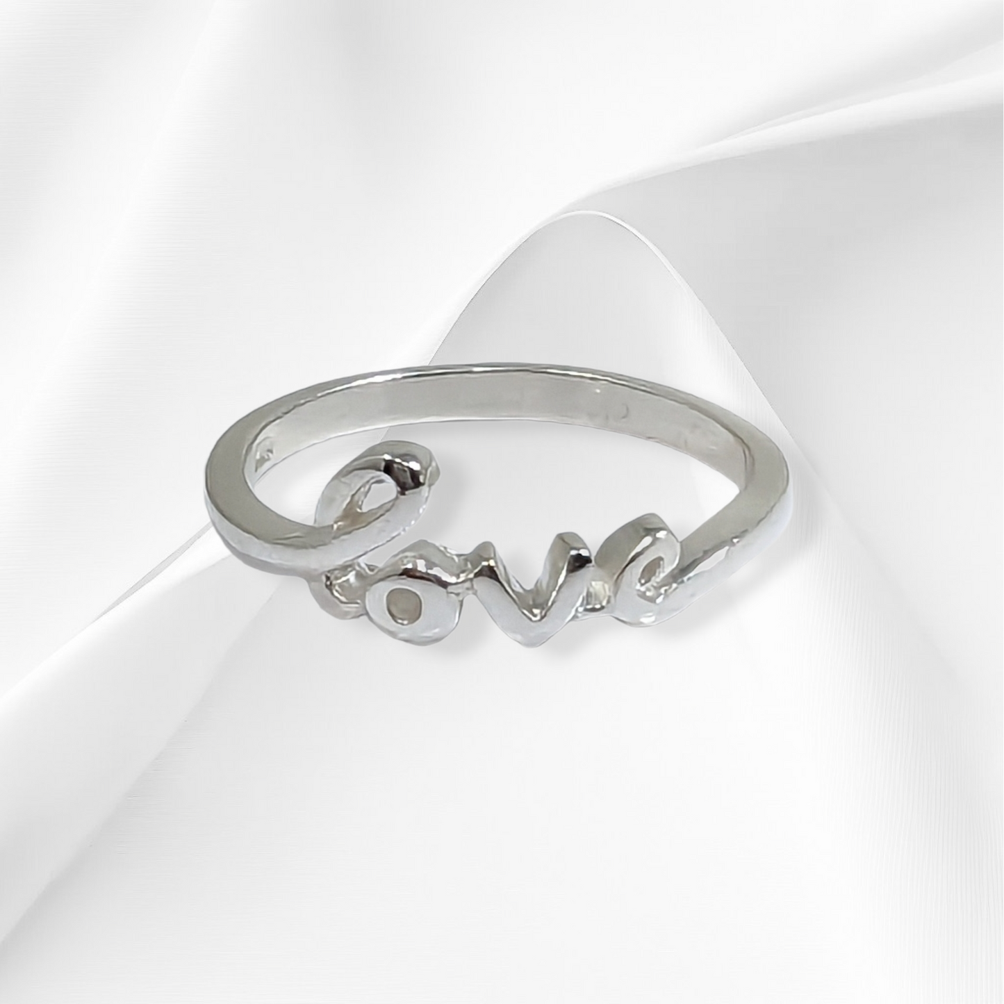 925 Sterling Silver Women "Love" message Ring