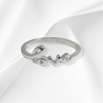 925 Sterling Silver Women "Love" message Ring