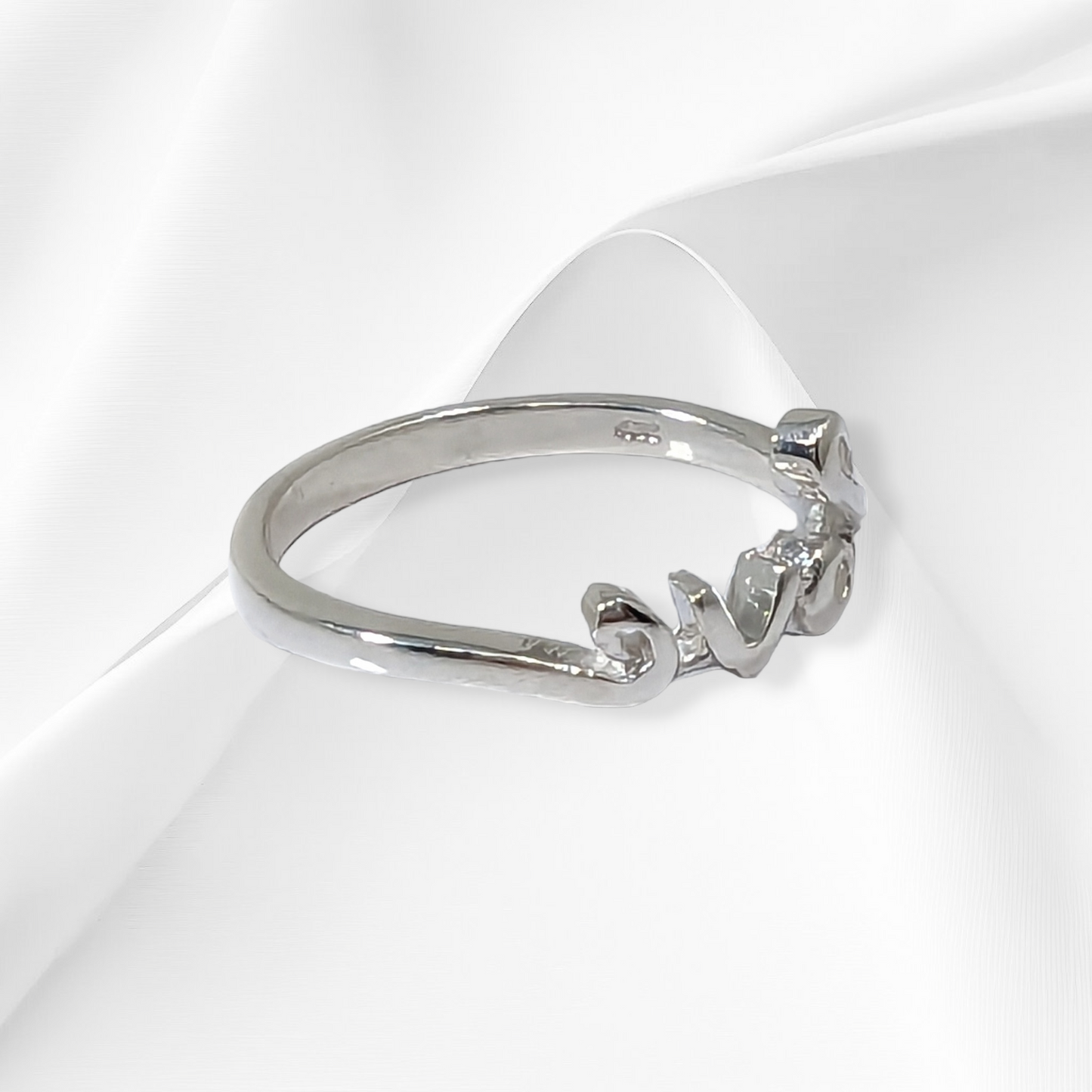 925 Sterling Silver Women "Love" message Ring