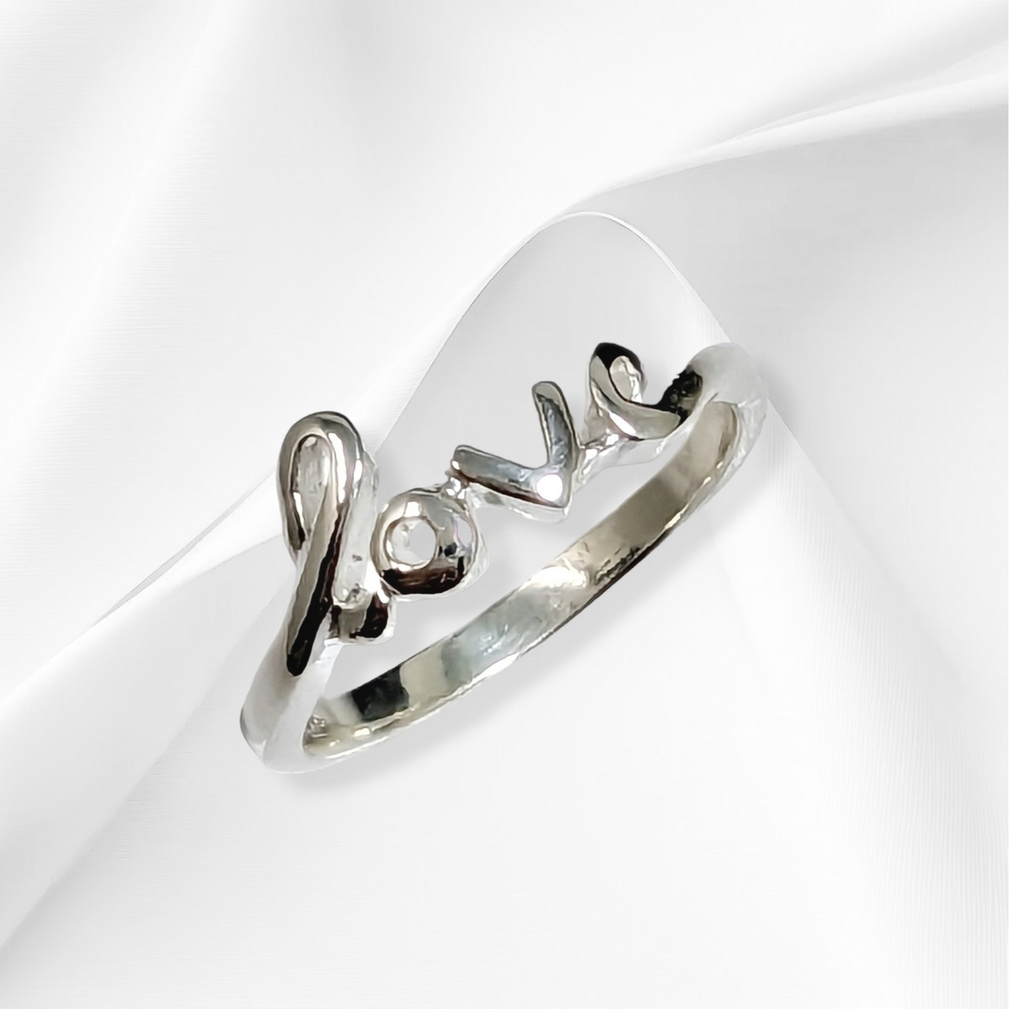 925 Sterling Silver Women "Love" message Ring