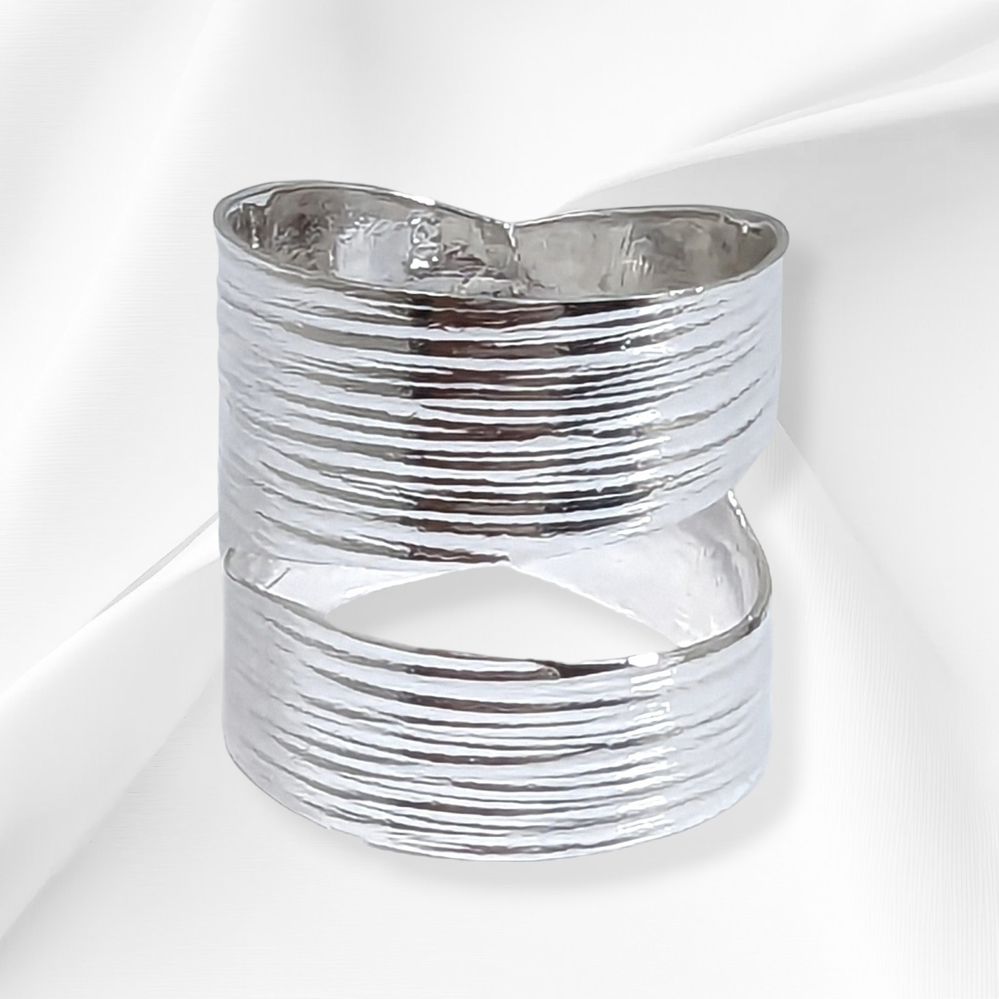 925 Sterling Silver Women's Ring *Silver Textured Wrap Ring