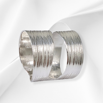 925 Sterling Silver Women's Ring *Silver Textured Wrap Ring