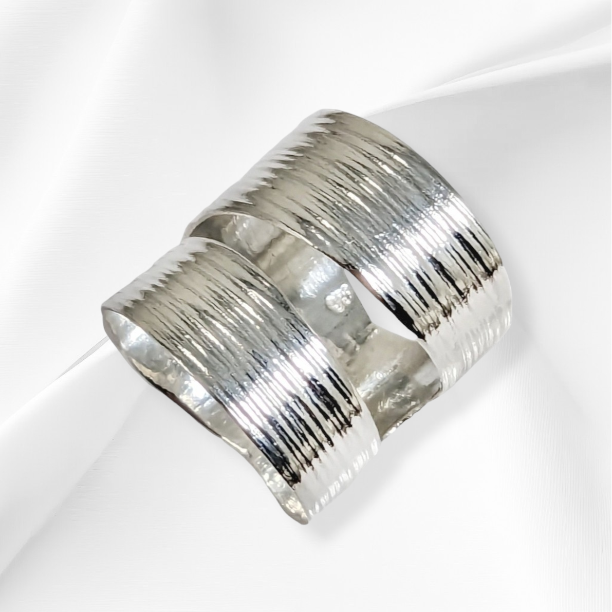 925 Sterling Silver Women's Ring *Silver Textured Wrap Ring