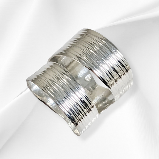 925 Sterling Silver Women's Ring *Silver Textured Wrap Ring