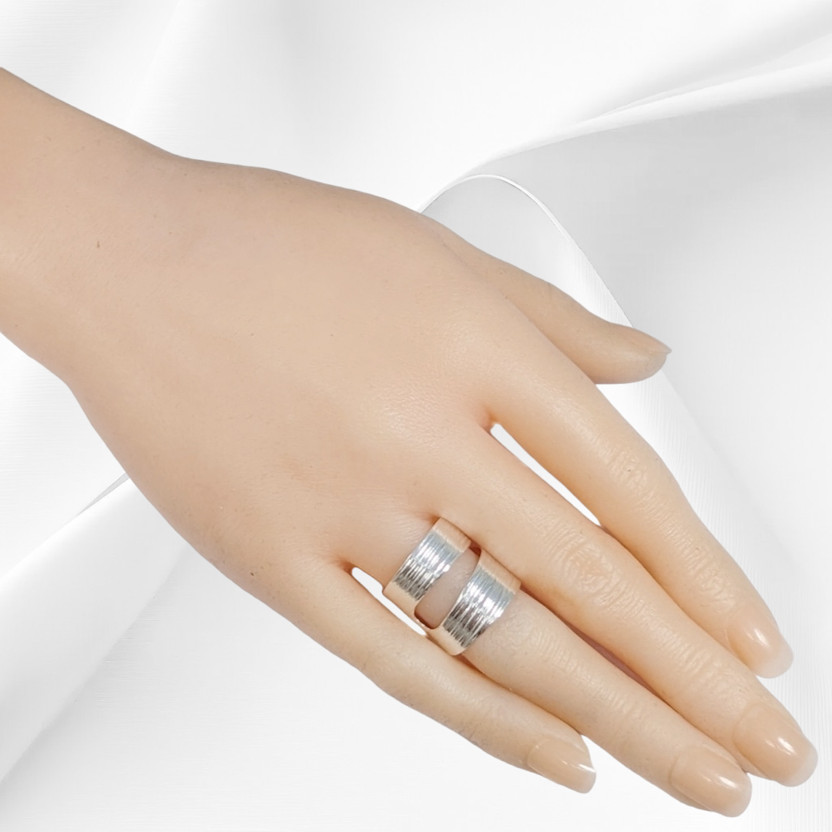 925 Sterling Silver Women's Ring *Silver Textured Wrap Ring