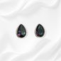 925 Sterling Silver Stud Earrings with Authentic Mystic Topaz