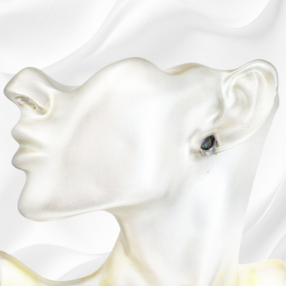 925 Sterling Silver Stud Earrings with Authentic Mystic Topaz