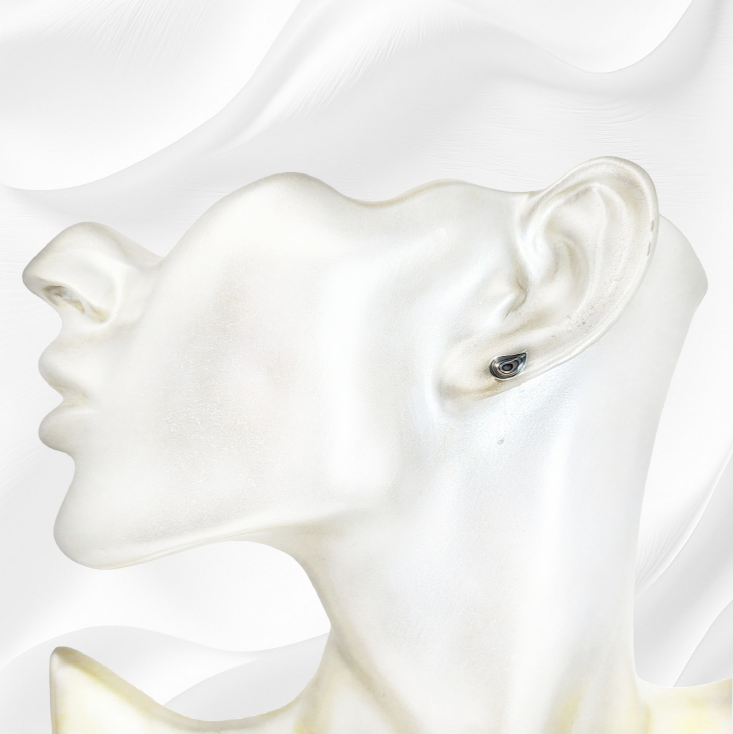 925 Sterling Silver Stud Earrings with Authentic Mother of Pearl *Abalone