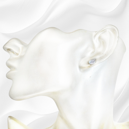 925 Sterling Silver Stud Earrings with Authentic Mother of Pearl