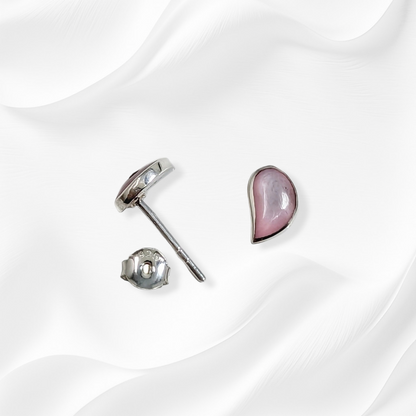 925 Sterling Silver Stud Earrings with Authentic Mother of Pearl