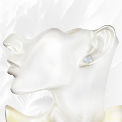 925 Sterling Silver Stud Earrings with Cubic Zirconia Crystals