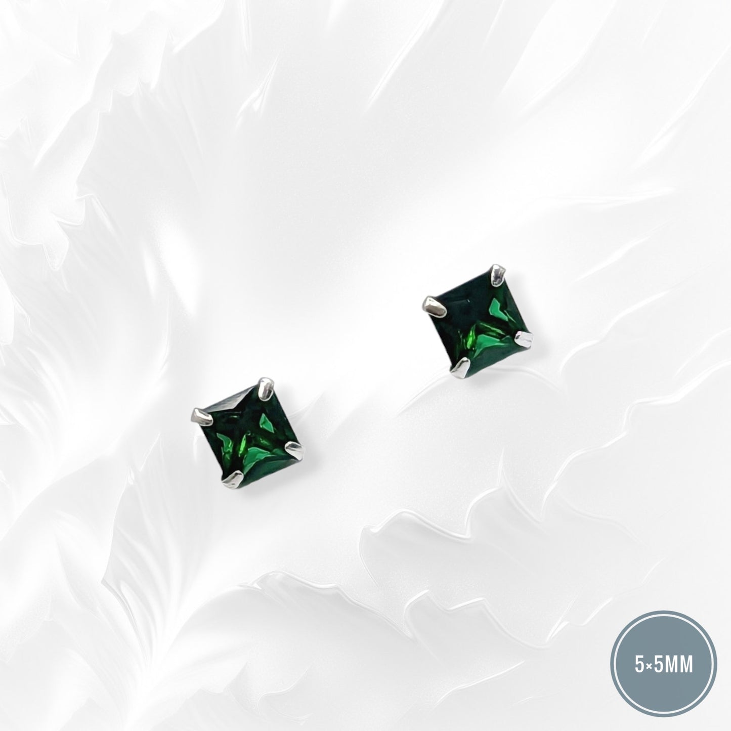 925 Sterling Silver Stud Earrings with Cubic Zirconia Crystals