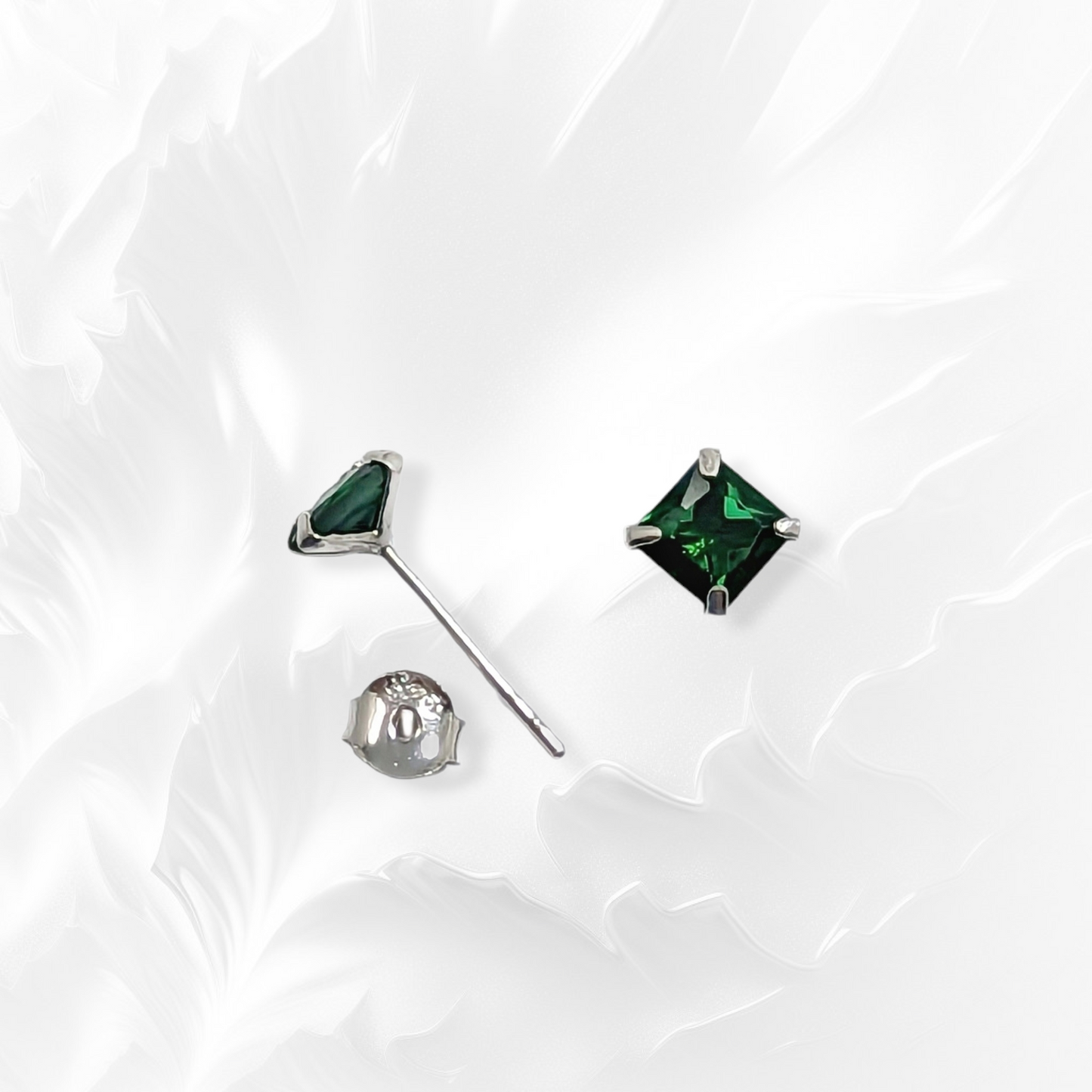 925 Sterling Silver Stud Earrings with Cubic Zirconia Crystals