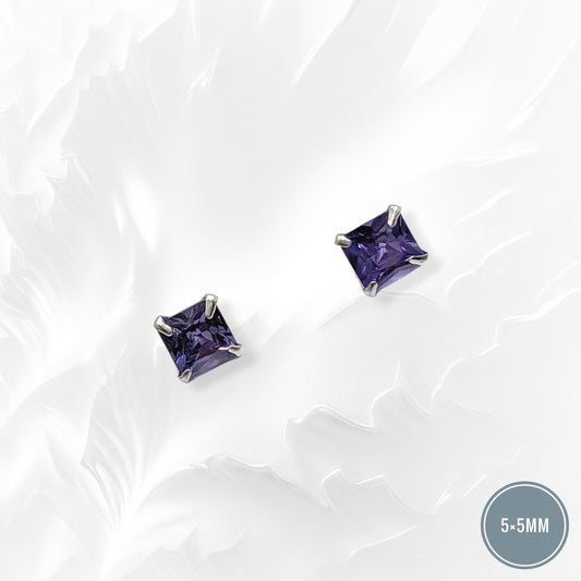 925 Sterling Silver Stud Earrings with Cubic Zirconia Crystals