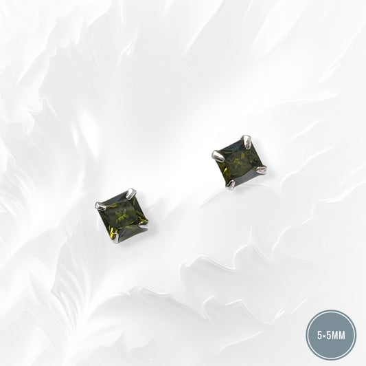 925 Sterling Silver Stud Earrings with Cubic Zirconia Crystals