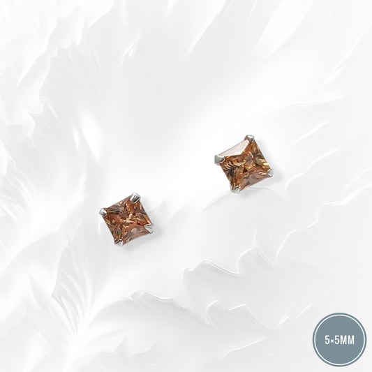 925 Sterling Silver Stud Earrings with Cubic Zirconia Crystals