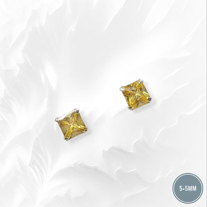 925 Sterling Silver Stud Earrings with Cubic Zirconia Crystals