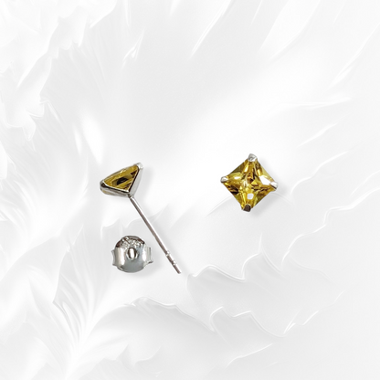 925 Sterling Silver Stud Earrings with Cubic Zirconia Crystals