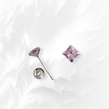 925 Sterling Silver Stud Earrings with Cubic Zirconia Crystals