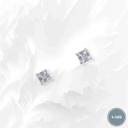 925 Sterling Silver Stud Earrings with Cubic Zirconia Crystals