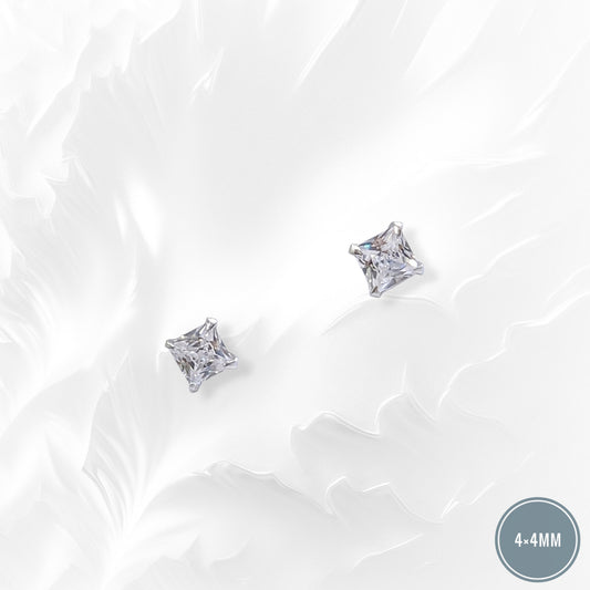 925 Sterling Silver Stud Earrings with Cubic Zirconia Crystals