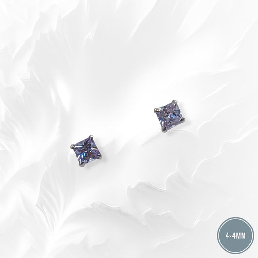 925 Sterling Silver Stud Earrings with Cubic Zirconia Crystals