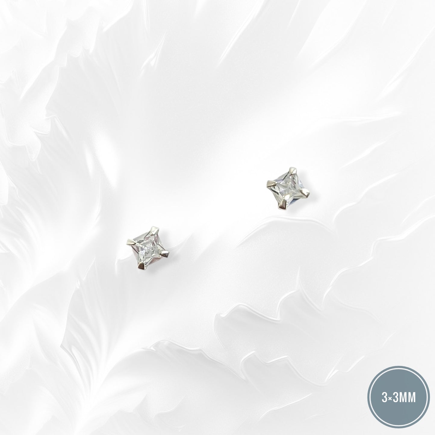 925 Sterling Silver Stud Earrings with Cubic Zirconia Crystals