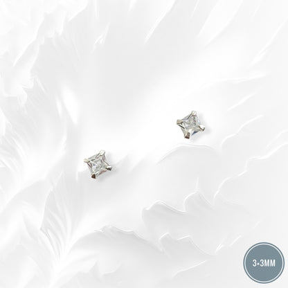 925 Sterling Silver Stud Earrings with Cubic Zirconia Crystals