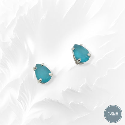 925 Sterling Silver Stud Earrings with Cubic Zirconia Crystals