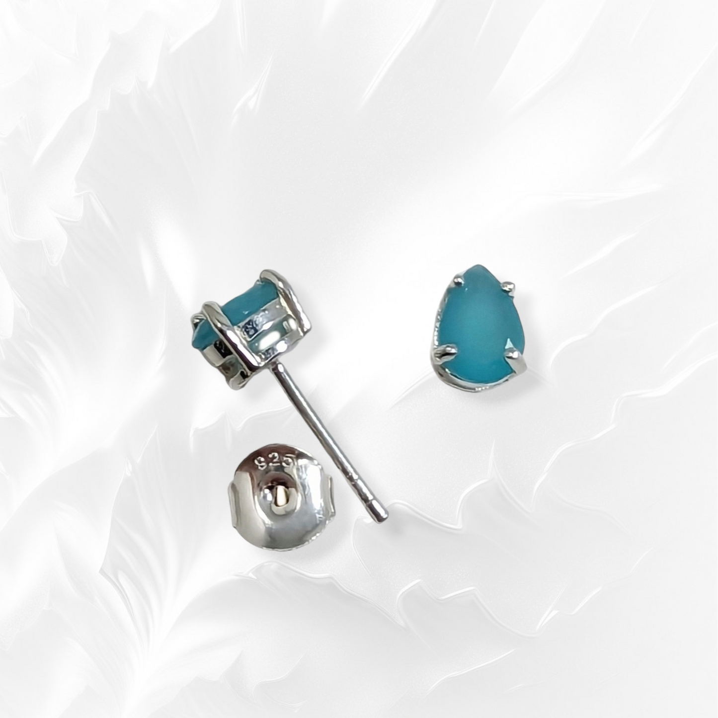 925 Sterling Silver Stud Earrings with Cubic Zirconia Crystals