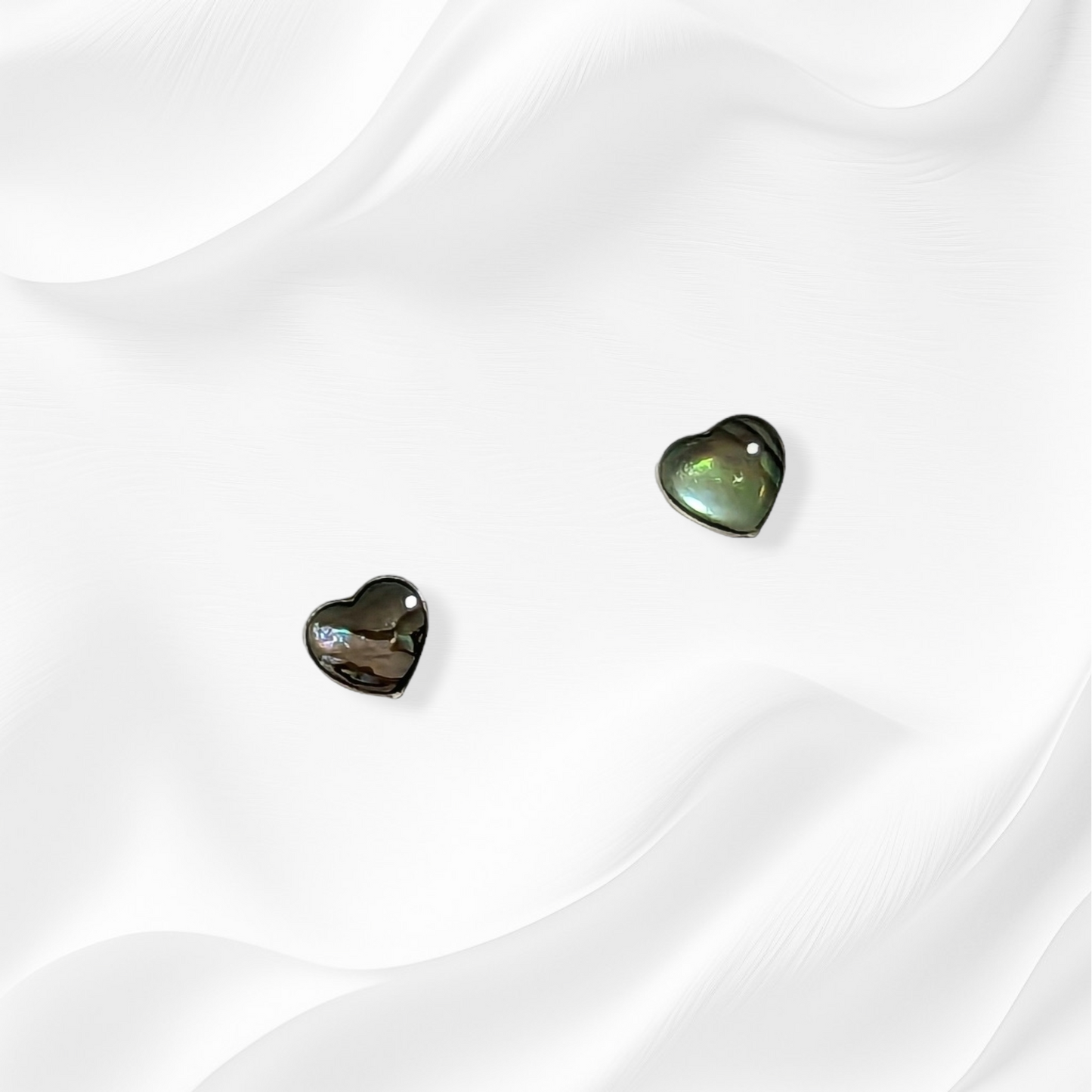 925 Sterling Silver Stud Earrings with Authentic Mother of Pearl *Abalone