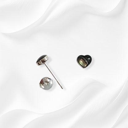 925 Sterling Silver Stud Earrings with Authentic Mother of Pearl *Abalone