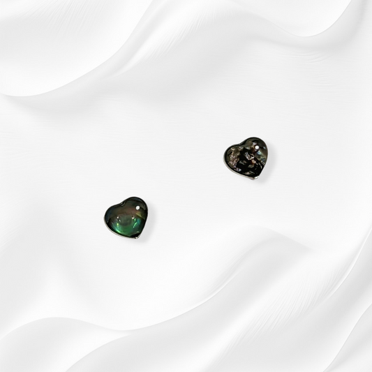 925 Sterling Silver Stud Earrings with Authentic Mother of Pearl *Abalone