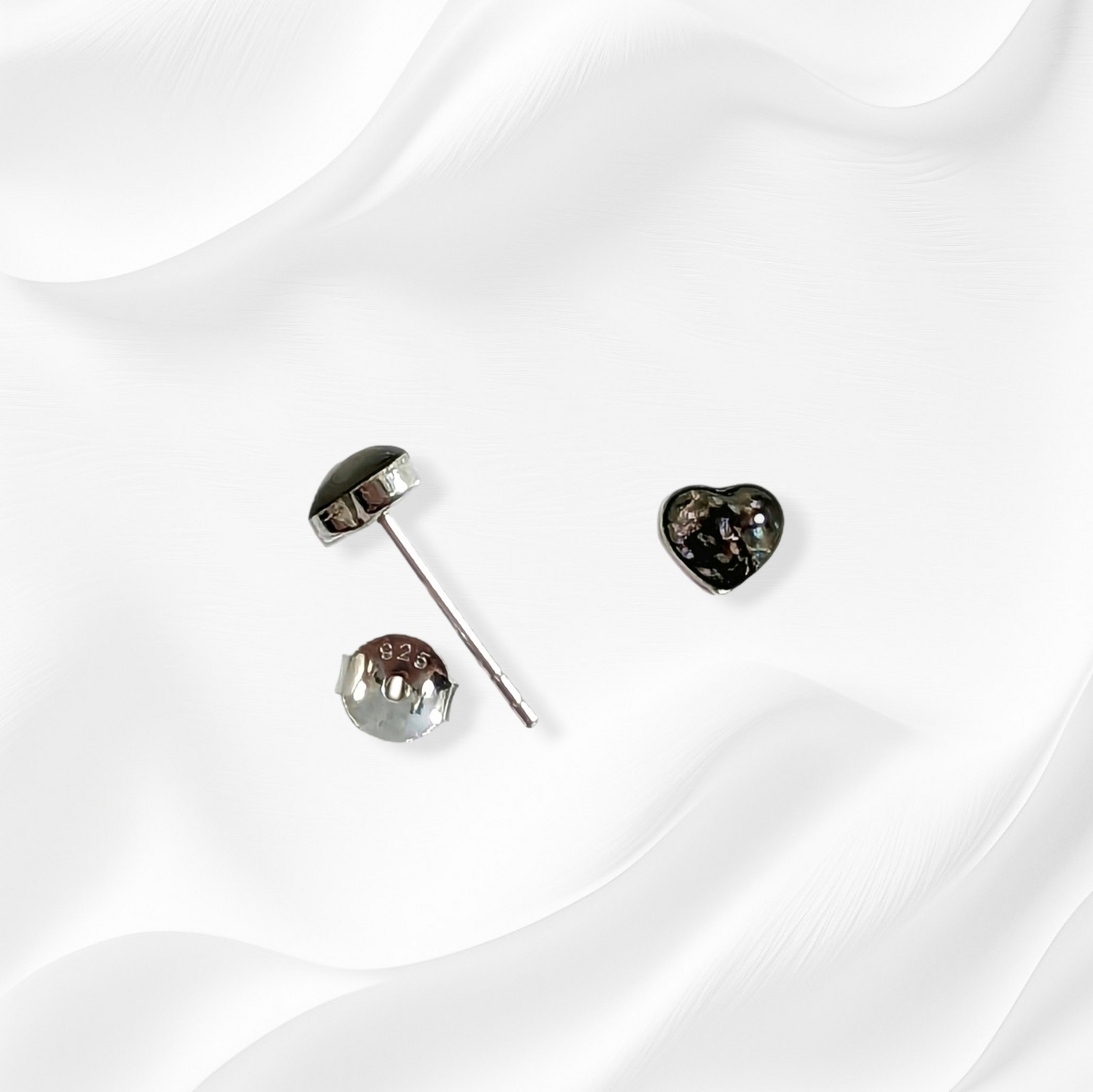 925 Sterling Silver Stud Earrings with Authentic Mother of Pearl *Abalone