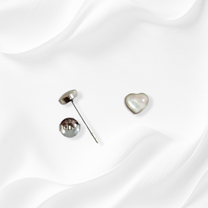 925 Sterling Silver Stud Earrings with Authentic Mother of Pearl