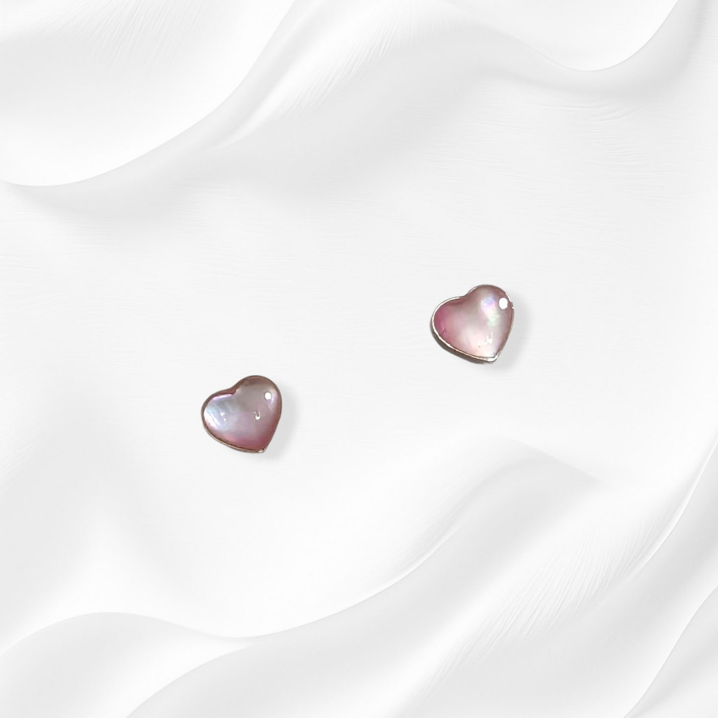 925 Sterling Silver Stud Earrings with Authentic Mother of Pearl