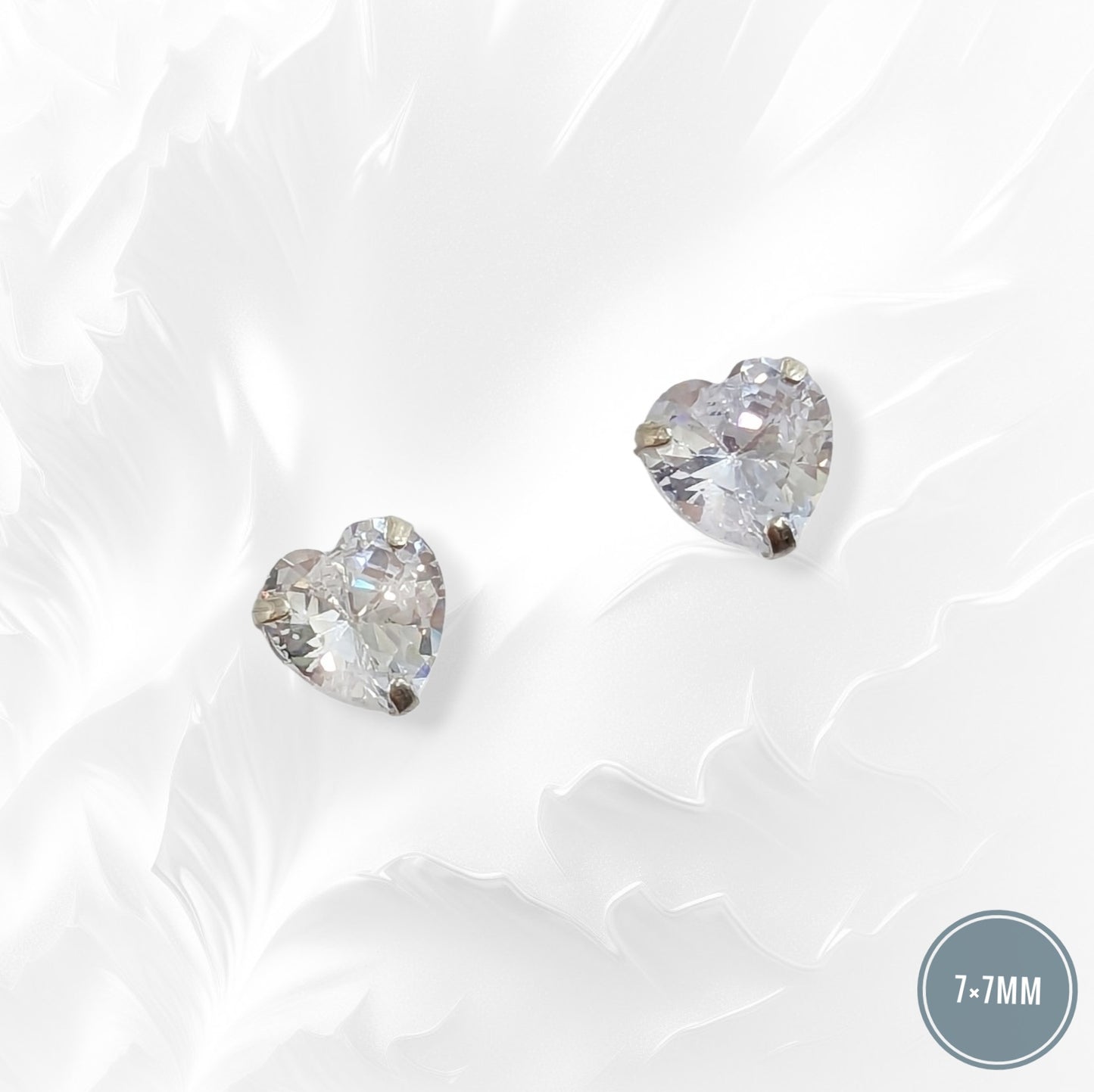 925 Sterling Silver Stud Earrings with Cubic Zirconia Crystals