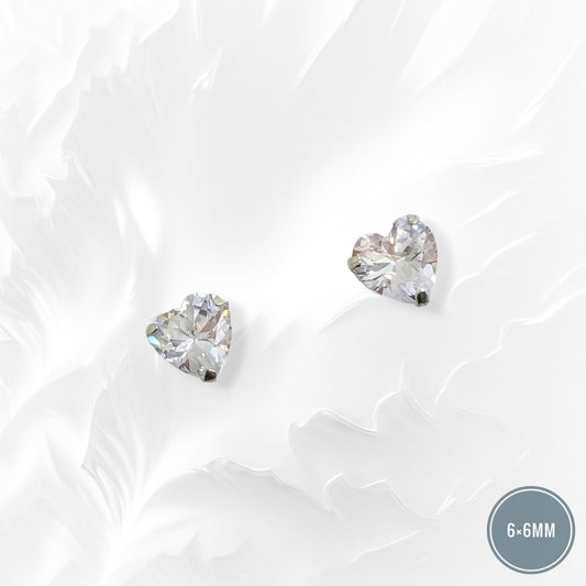 925 Sterling Silver Stud Earrings with Cubic Zirconia Crystals