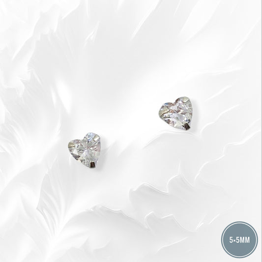 925 Sterling Silver Stud Earrings with Cubic Zirconia Crystals